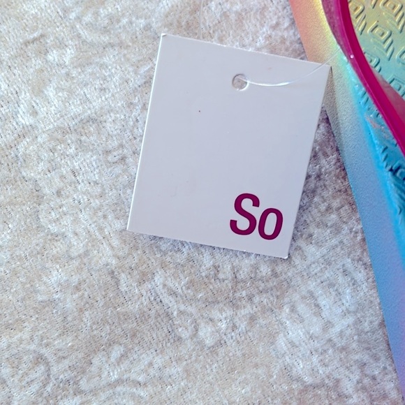 Brand New So Pink Glitter Thong Sandals Platform Flip Flop Ombre Sparkly Rainbow - Picture 4 of 16